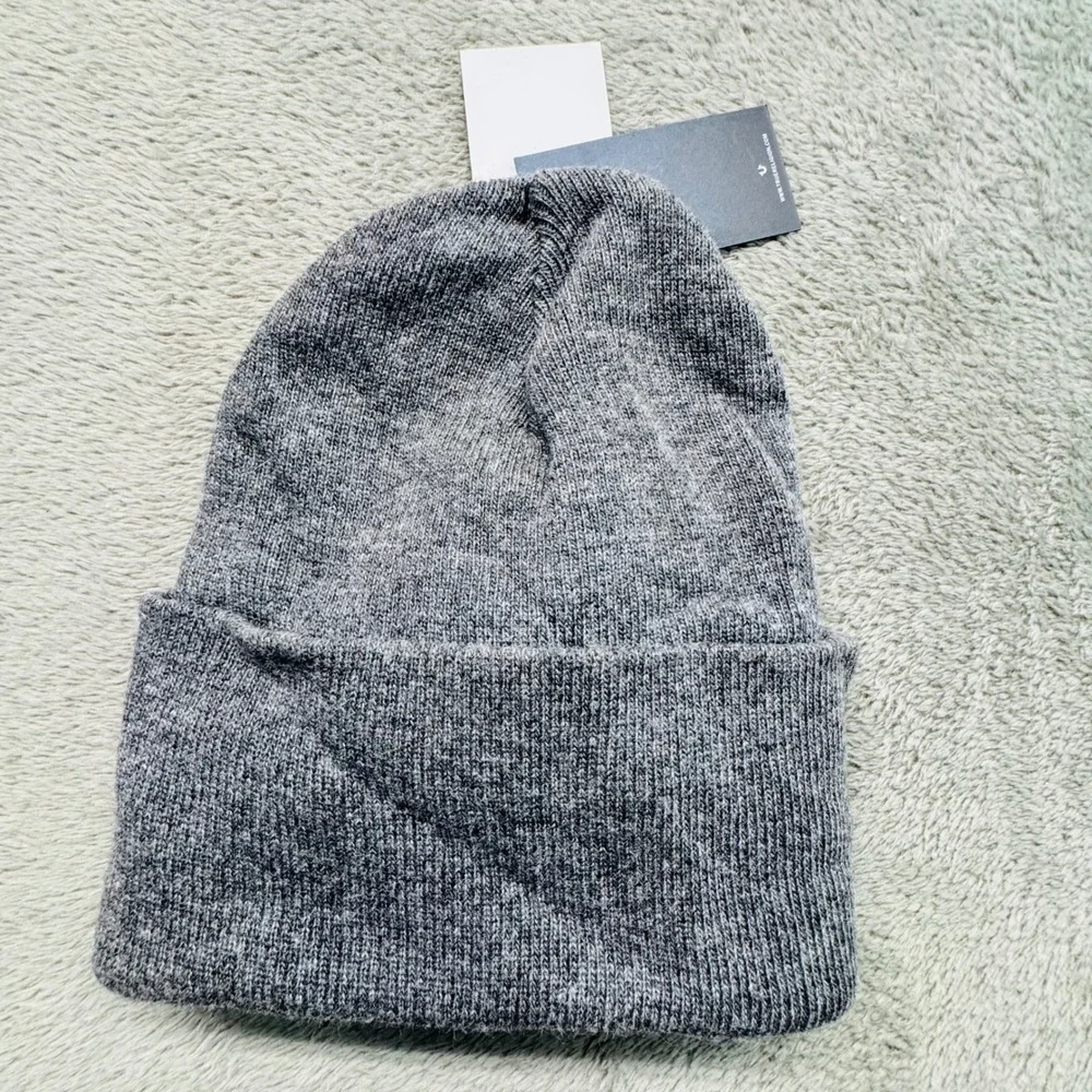 True‎ Religion Mens Charcoal Gray Beanie Hat TR2509 OSFA Ribbed Cuff